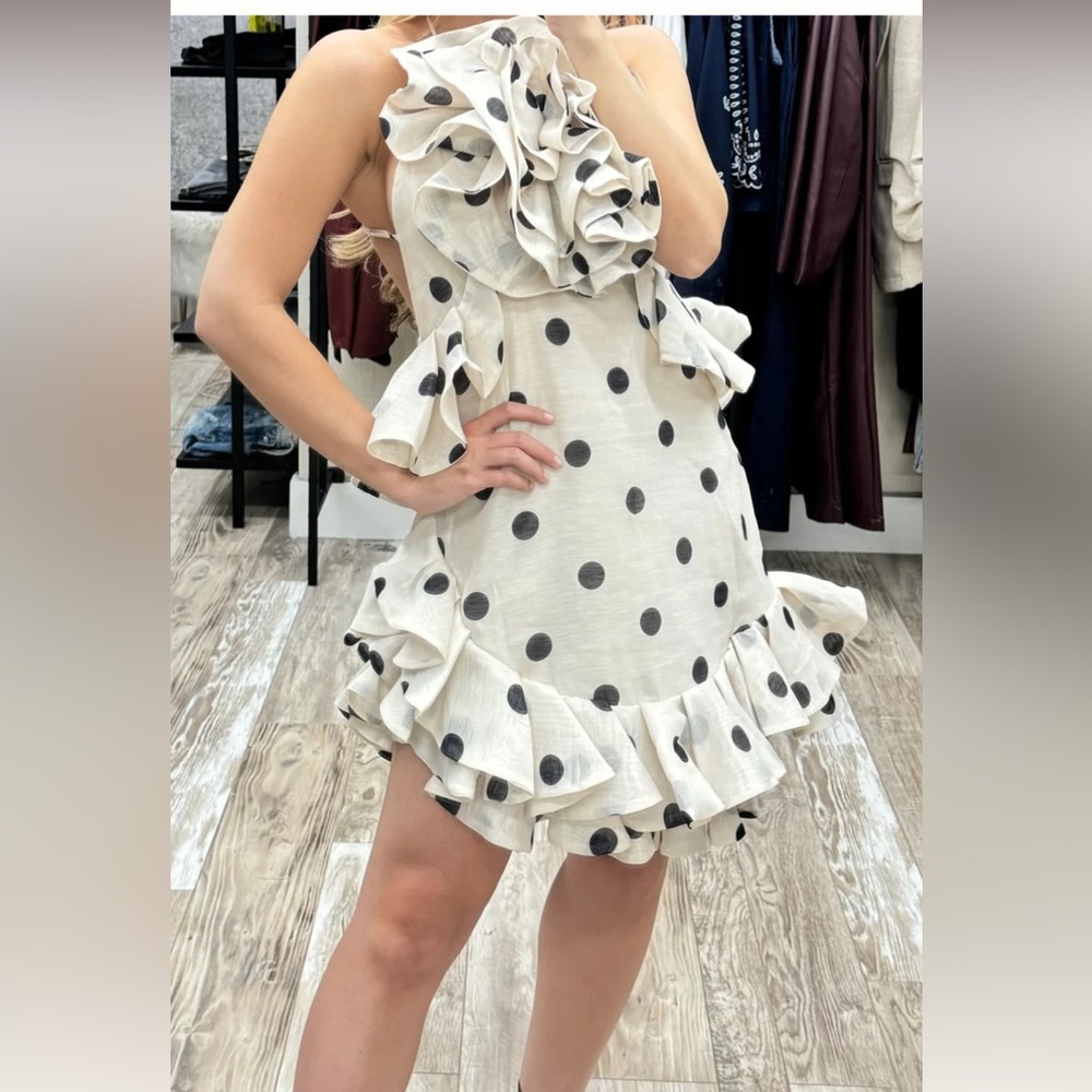 NWT Elegant Backless Polka Dot Dress